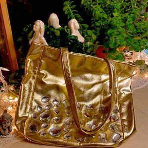 Fashion express new purse gold with larger crystals